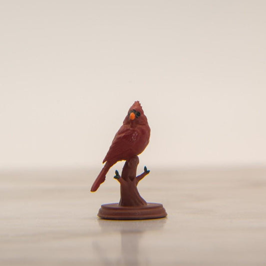 1:12 Scale Miniature Cardinal Figurine | Dollhouse Bird Statue | Miniature Nature Decor