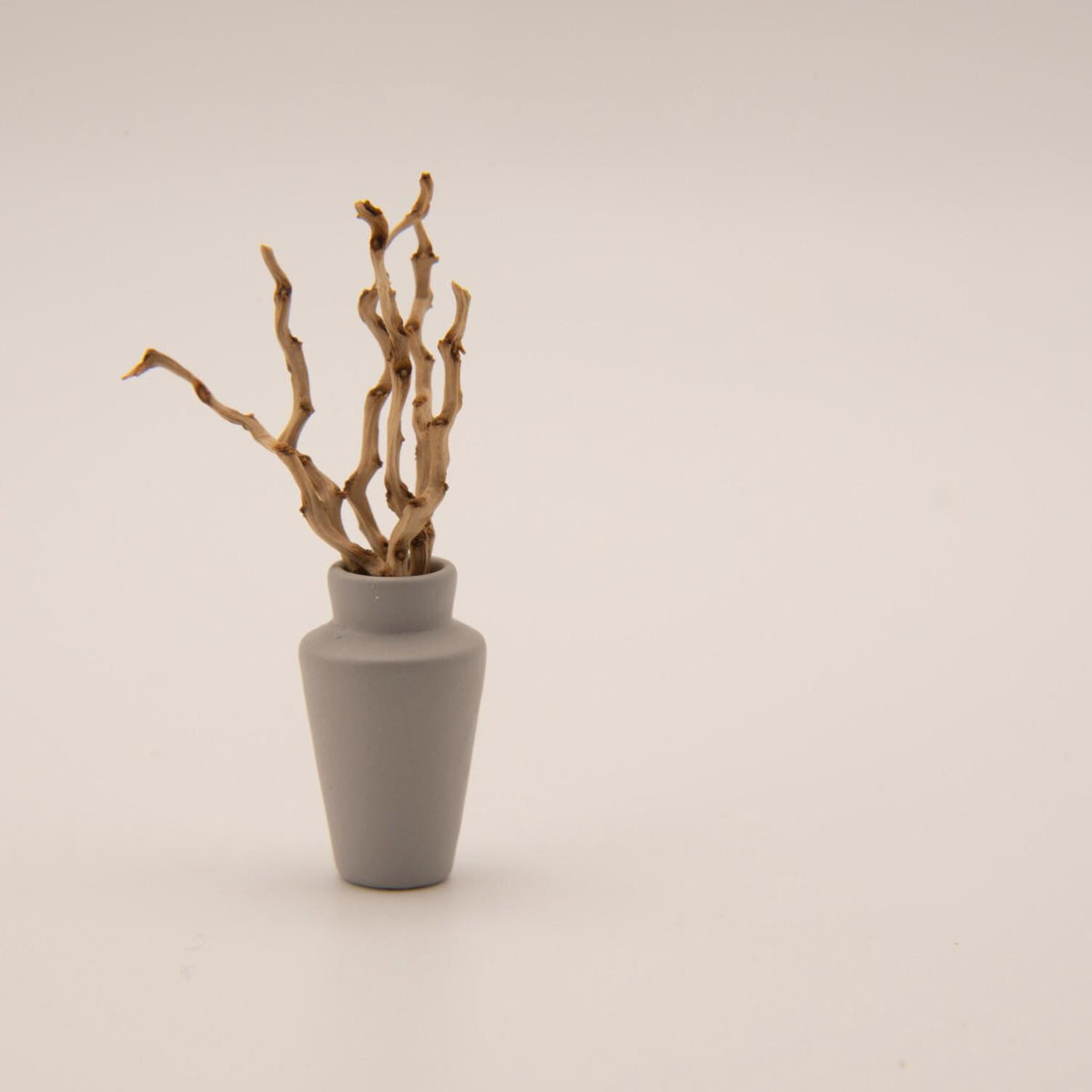 1:12 Scale Miniature Vase | Modern Dollhouse Decor | Matte Stone Accent Vase
