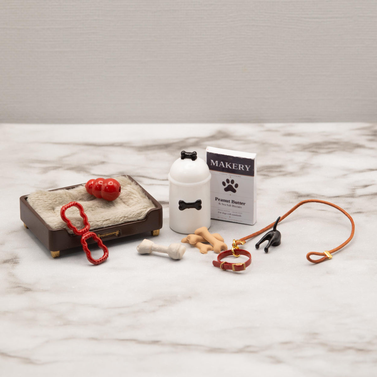 1:12 Scale Miniature Dog Treat Canister Set | Dollhouse Pet Accessories | Dog Biscuit Box | Dog Lover Gift