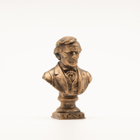 Miniature Richard Wagner Bust | 1:12 Scale | Dollhouse Library Decor | Composer Sculpture | Antique Gold Finish