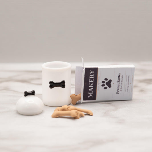 1:12 Scale Miniature Dog Treat Canister Set | Dollhouse Pet Accessories | Dog Biscuit Box | Dog Lover Gift