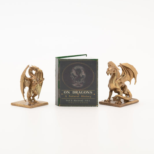 1:12 Scale Miniature Dragon Book | Dark Academia Dollhouse Decor | Fantasy Bookshelf Accessory