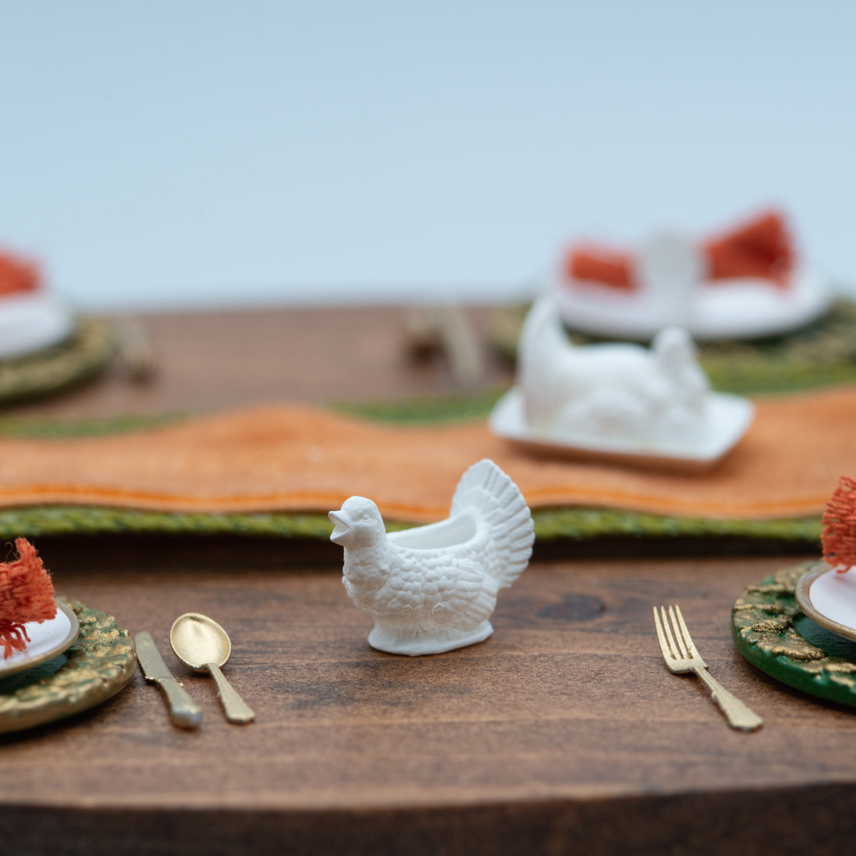 Miniature Turkey Gravy Boat | 1:12 Scale | Thanksgiving Dollhouse