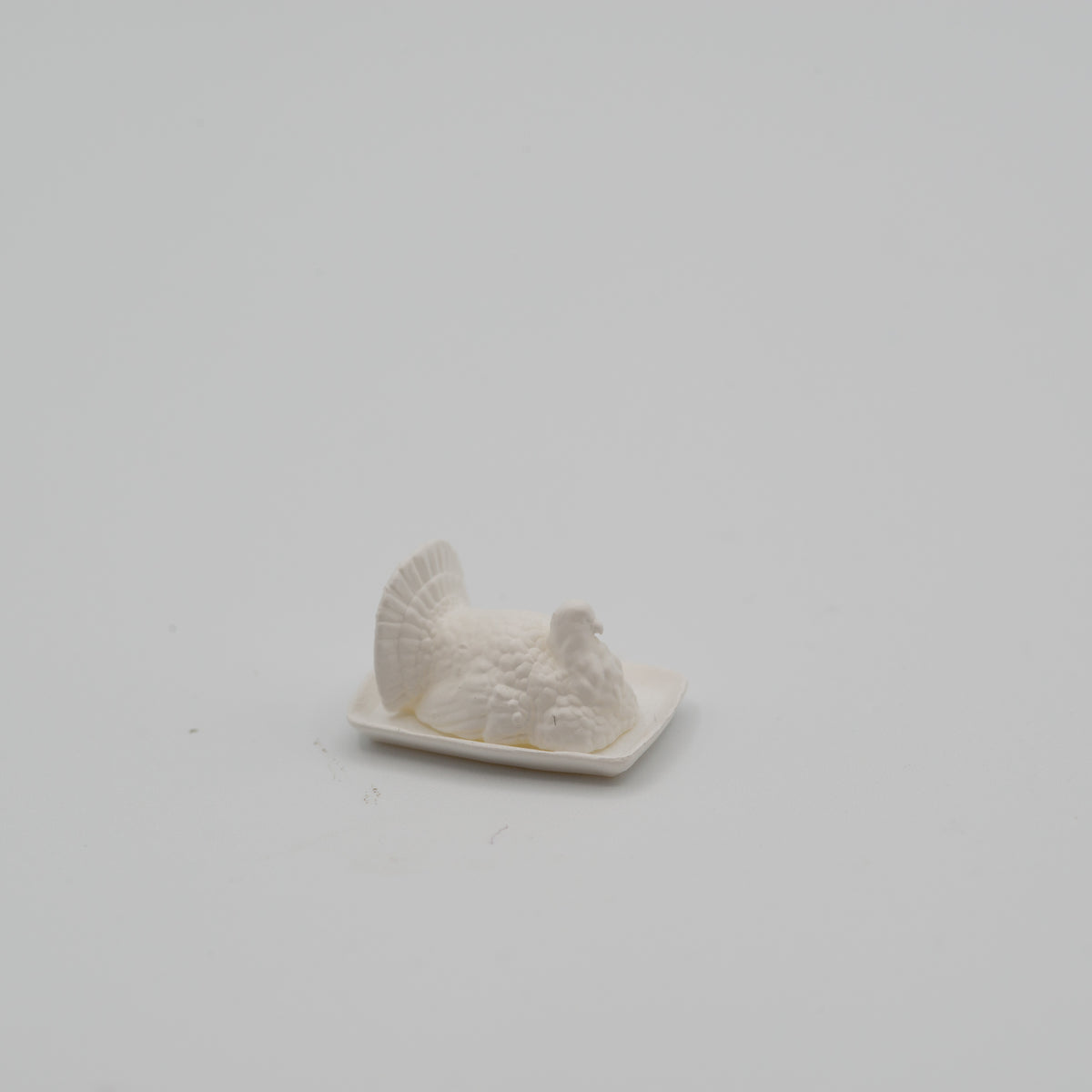 Miniature Turkey Butter Dish | 1:12 Scale | Thanksgiving Dollhouse