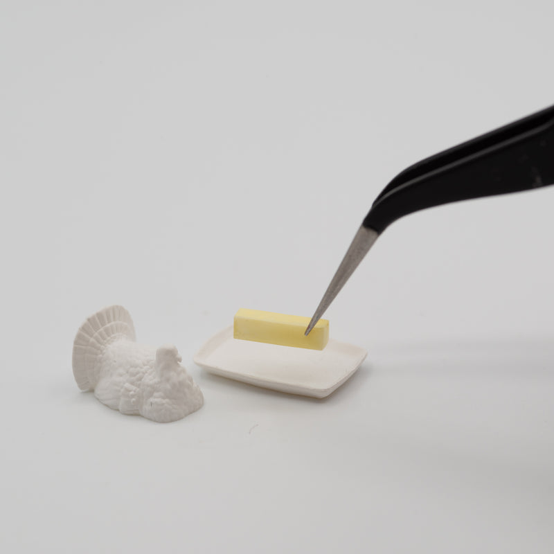 Miniature Turkey Butter Dish | 1:12 Scale | Thanksgiving Dollhouse
