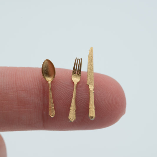 1:12 Scale Dollhouse Silverware Set | Modern Miniature Flatware