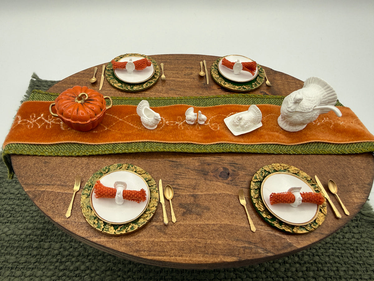 Miniature Turkey Gravy Boat | 1:12 Scale | Thanksgiving Dollhouse