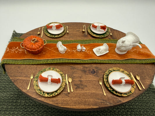 Miniature Turkey Salt and Pepper Shakers | 1:12 Scale | Thanksgiving Table