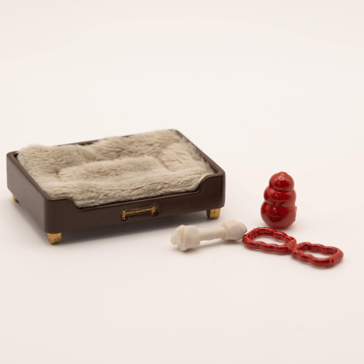 1:12 Scale Miniature Dog Bed | Removable Faux Fur Cushion | Dollhouse Pet Accessory | Modern Dollhouse Decor