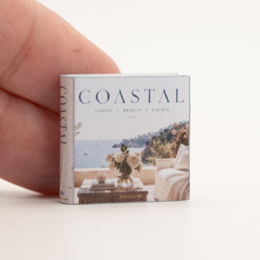Miniature Coffee Table Book | 1:12 Scale | Coastal | Dollhouse Living Room Decor