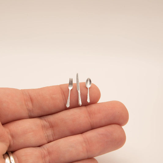 1:12 Scale Dollhouse Silverware Set | Modern Miniature Flatware