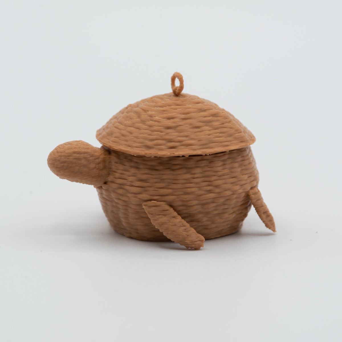 1:12 Scale Miniature Sea Turtle Basket | Woven Storage Basket | Modern Dollhouse Decor | Coastal Living Room Accent