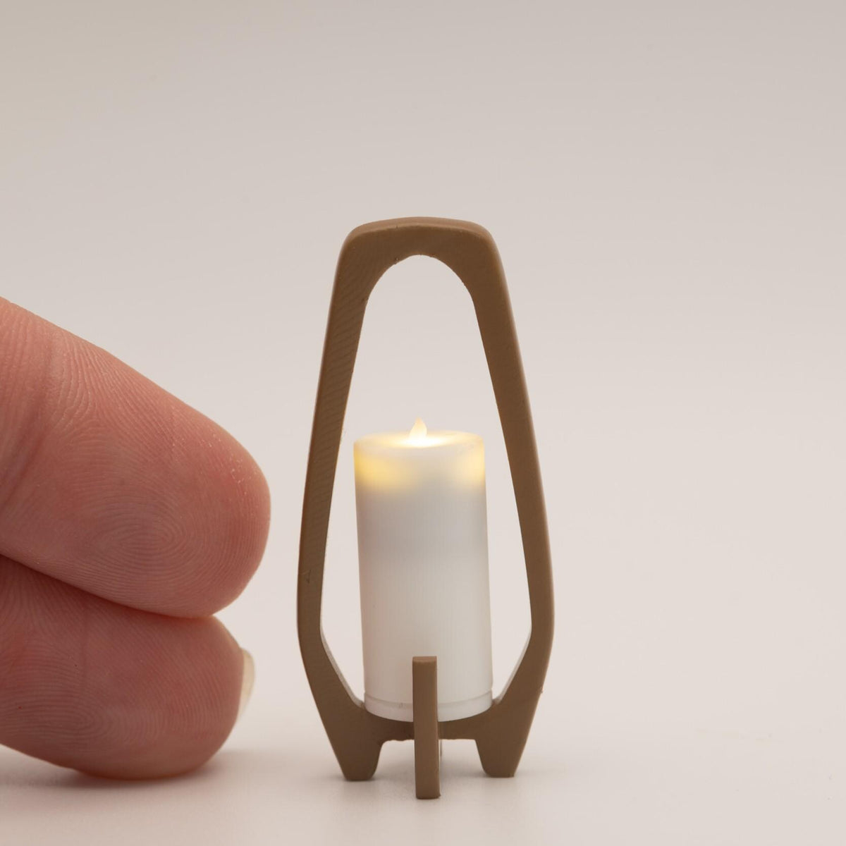 1:12 Scale Miniature Candle Lantern | Mid-Century Modern Dollhouse | Porch Entryway Decor