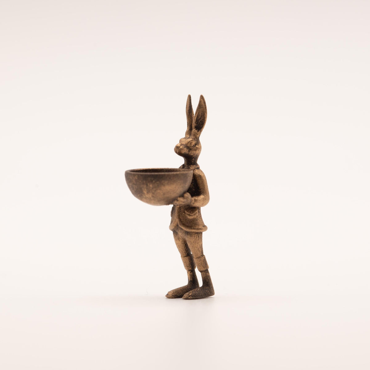 1:12 Scale Miniature Hare Figurine | The Steward | Dollhouse Shelf Decor | Anthropomorphic Rabbit Sculpture | Bronze Figurine