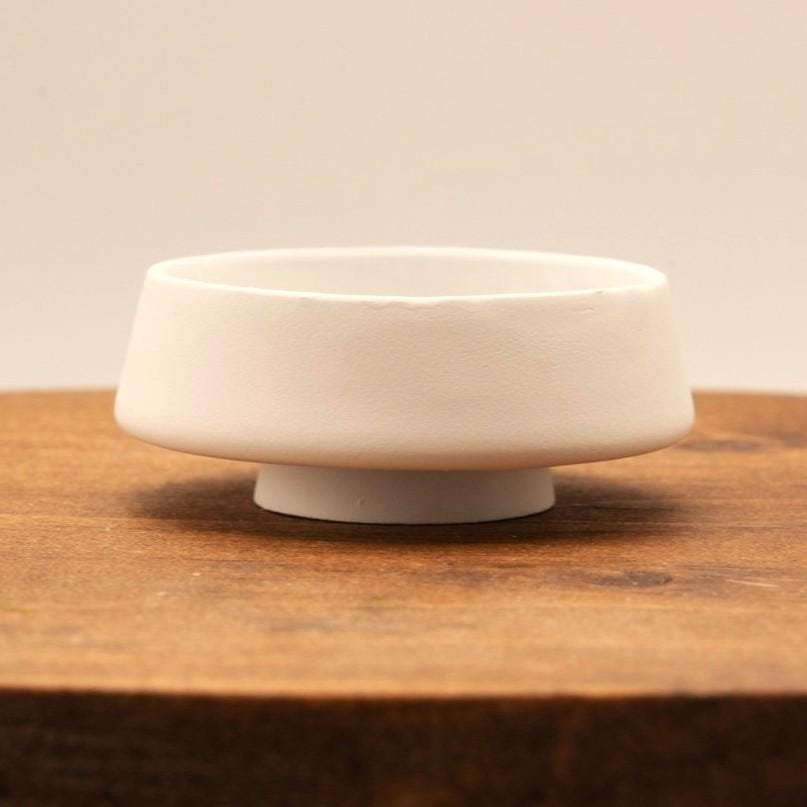 1:12 Scale Pedestal Bowl | Modern Dollhouse Centerpiece | Miniature Stoneware Decor