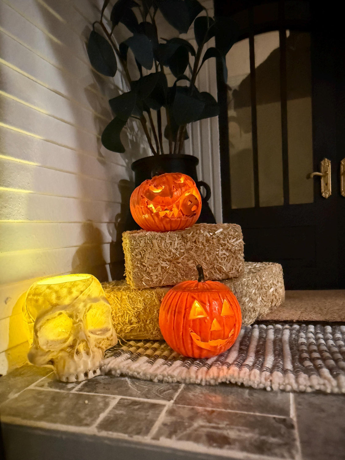 Miniature Skull Luminary | 1:12 Scale | Halloween Dollhouse Decor