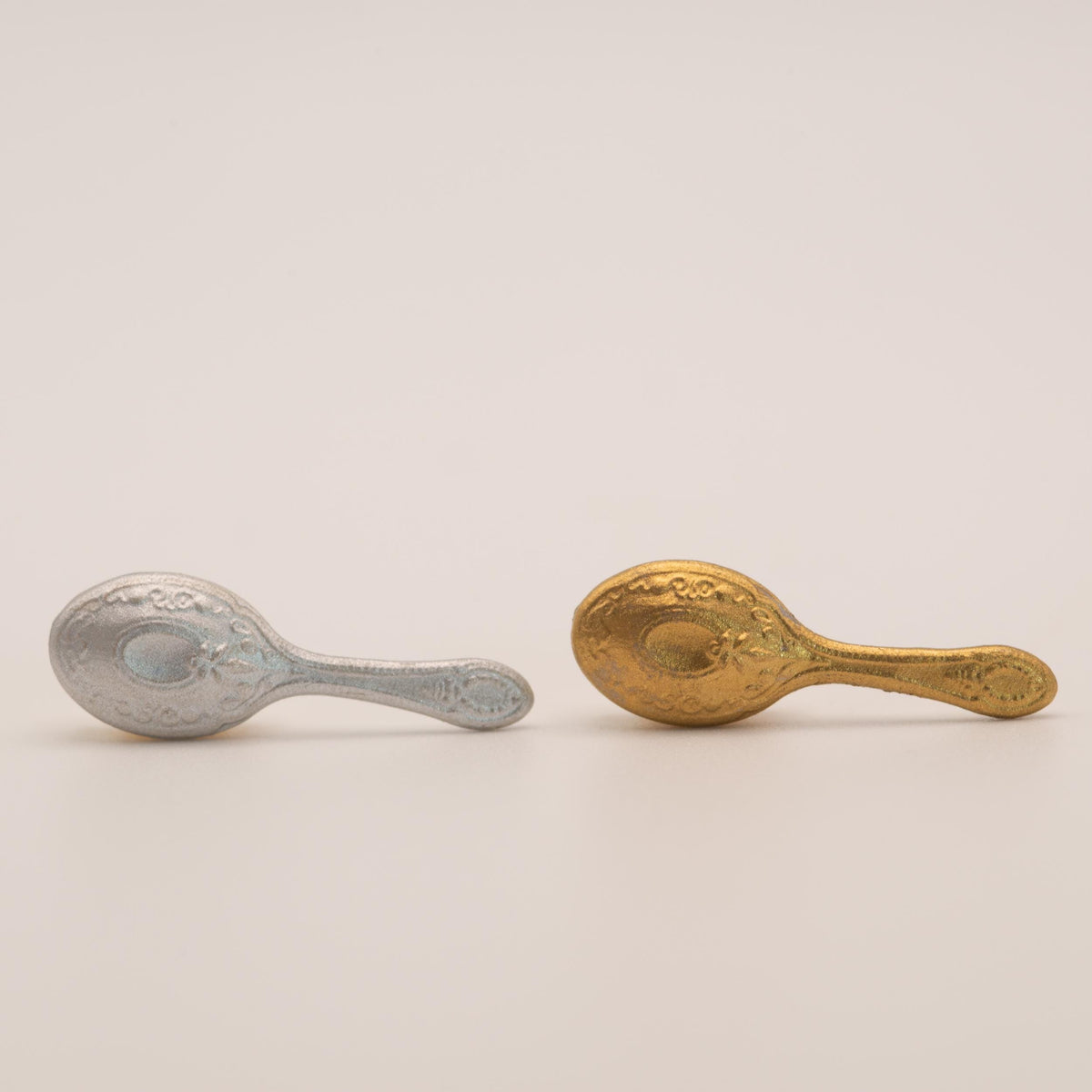 1:12 Scale Miniature Ornate Hairbrush | Dollhouse Vanity Decor, Embossed Scrollwork (Antique Gold/Silver)