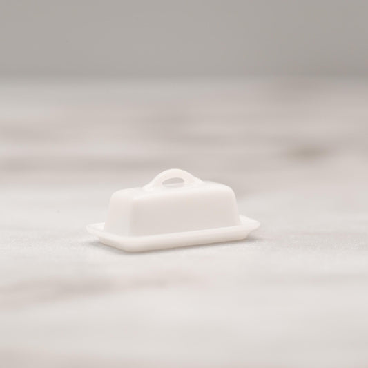 1:12 Scale Miniature Butter Dish | Removable Lid | Dollhouse Kitchen Decor | Modern Farmhouse Miniature