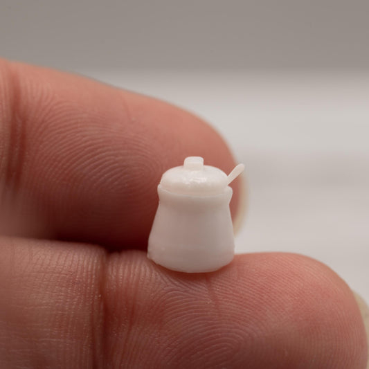 1:12 Scale Miniature Sugar Bowl | Removable Lid | Dollhouse Kitchen Decor | Modern Farmhouse Miniature