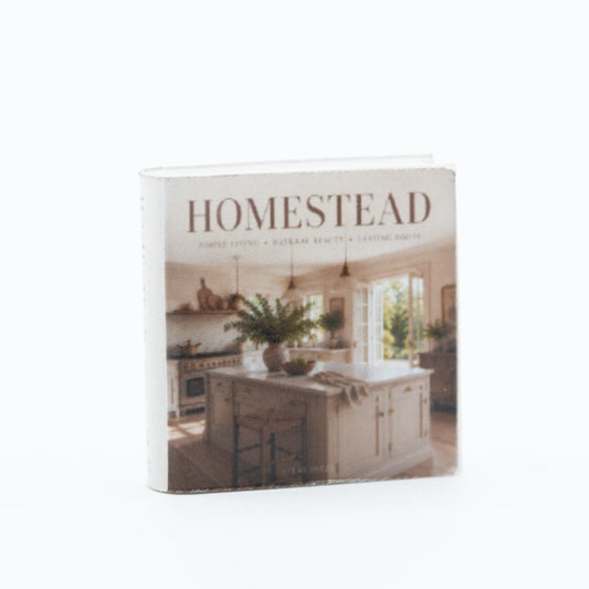 Miniature Coffee Table Book | 1:12 Scale | Homestead | Dollhouse Kitchen Decor