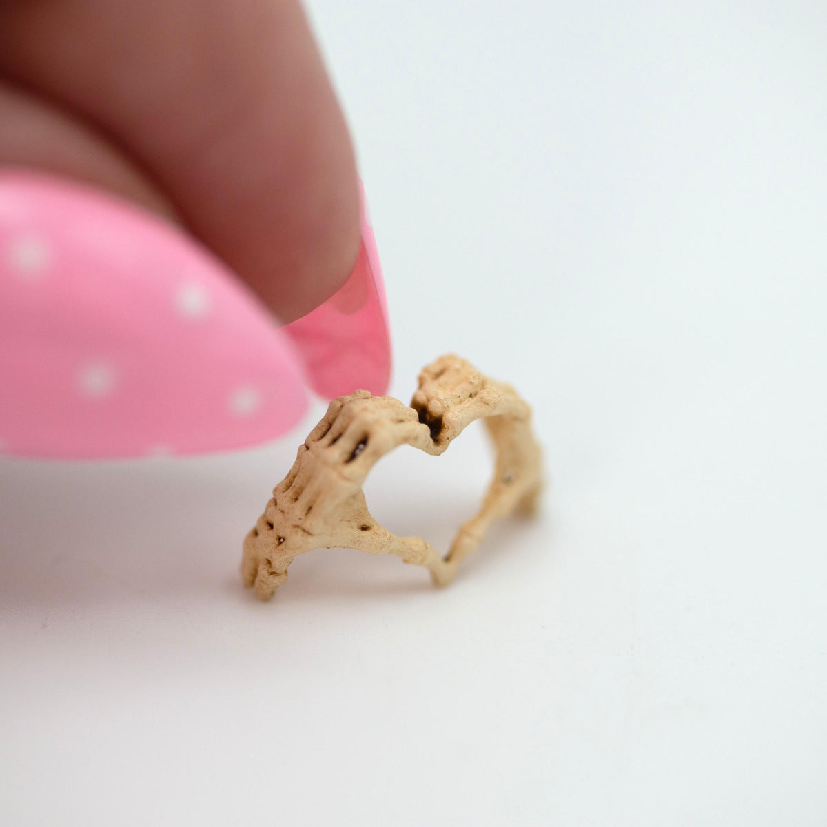 Miniature Skeleton Heart Hands | 1:12 Scale | Halloween Dollhouse Decor