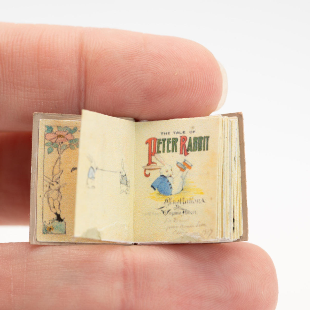 1:12 Scale Miniature Peter Rabbit Book | Readable Dollhouse Book with Illustrations | Nursery Decor