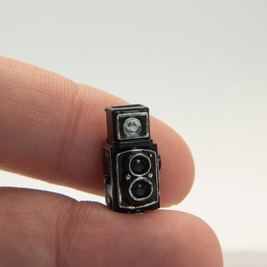 1:12 Scale Miniature Rolleiflex Camera | Vintage Dollhouse Bookshelf Decor | Camera Collector Gift