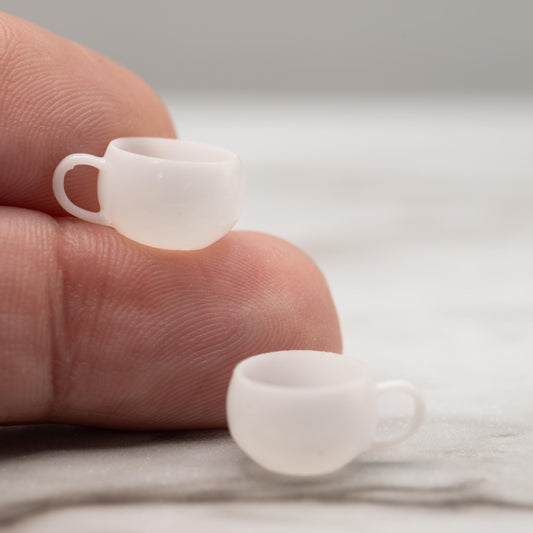 Miniature Coffee Cups | 1:12 Scale | Dollhouse Kitchen Decor