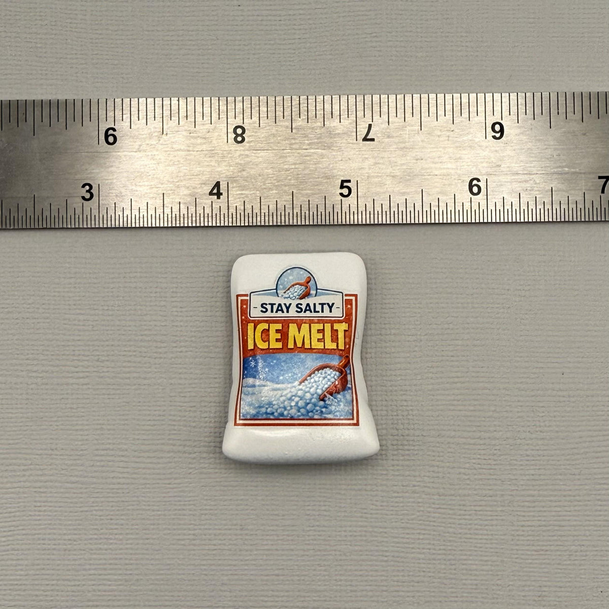 Miniature Ice Melt Bag | 1:12 Scale | Funny Dollhouse Porch Decor