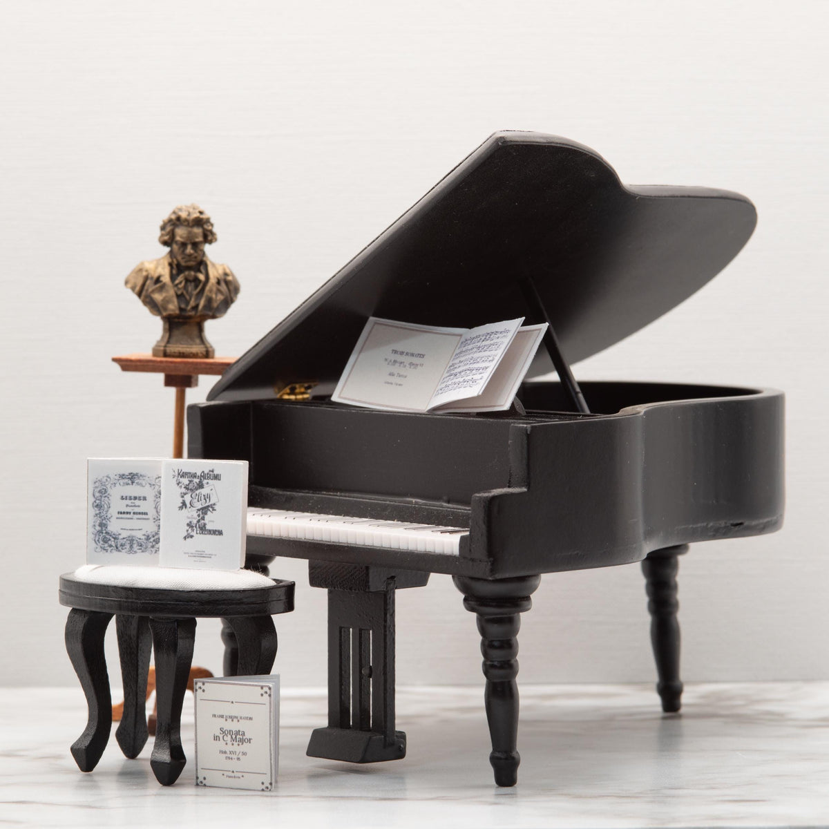 Miniature Sheet Music Booklets | 1:12 Scale | Beethoven Mozart Haydn Mendelssohn | Dollhouse Music Room