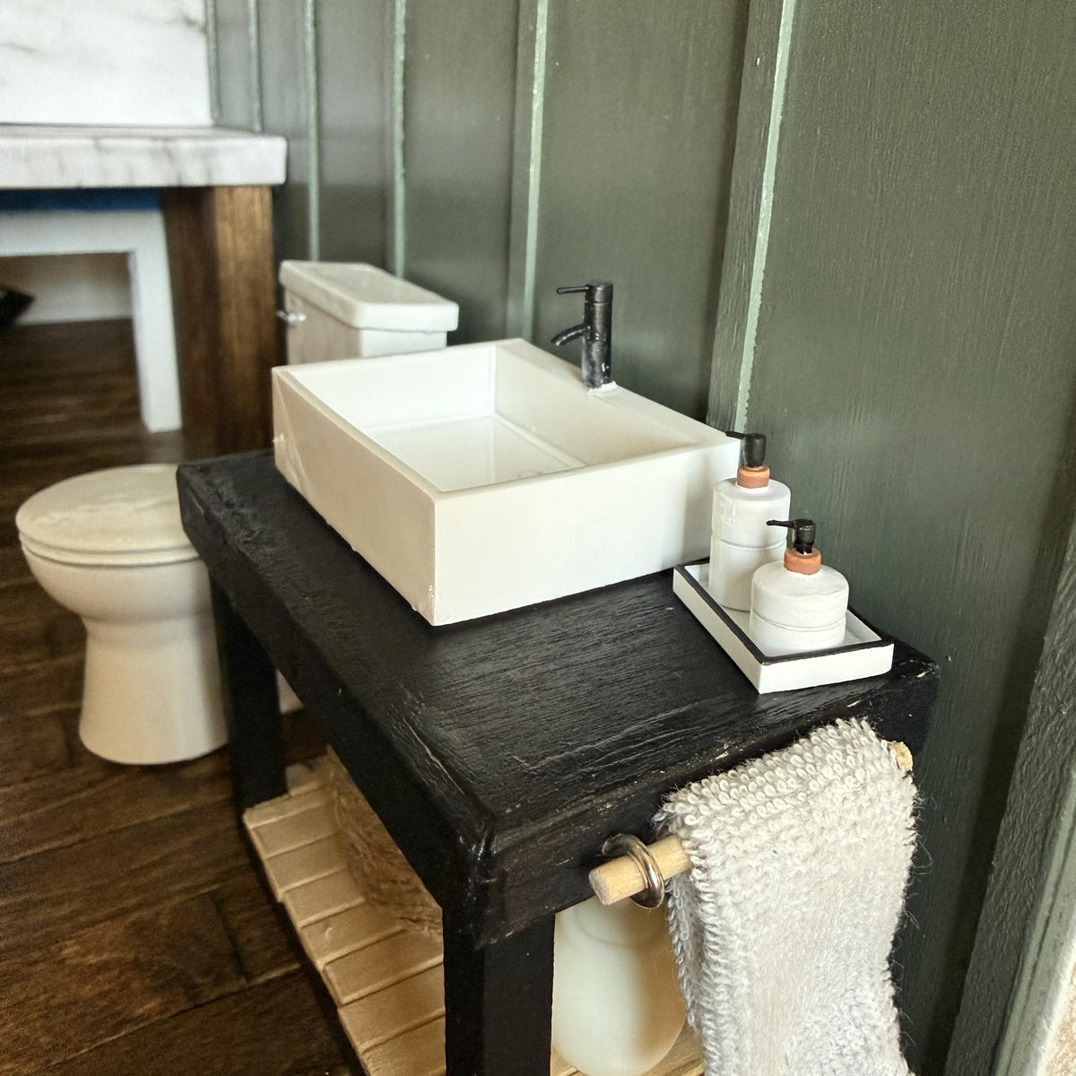 1:12 Scale Miniature Soap & Lotion Set | Dollhouse Bathroom Accessories | Modern Dollhouse Vanity Decor