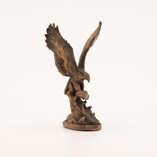 Miniature Bald Eagle Sculpture | 1:12 Scale Dollhouse Figurine | Bronze-Finish Bird Statue Decor