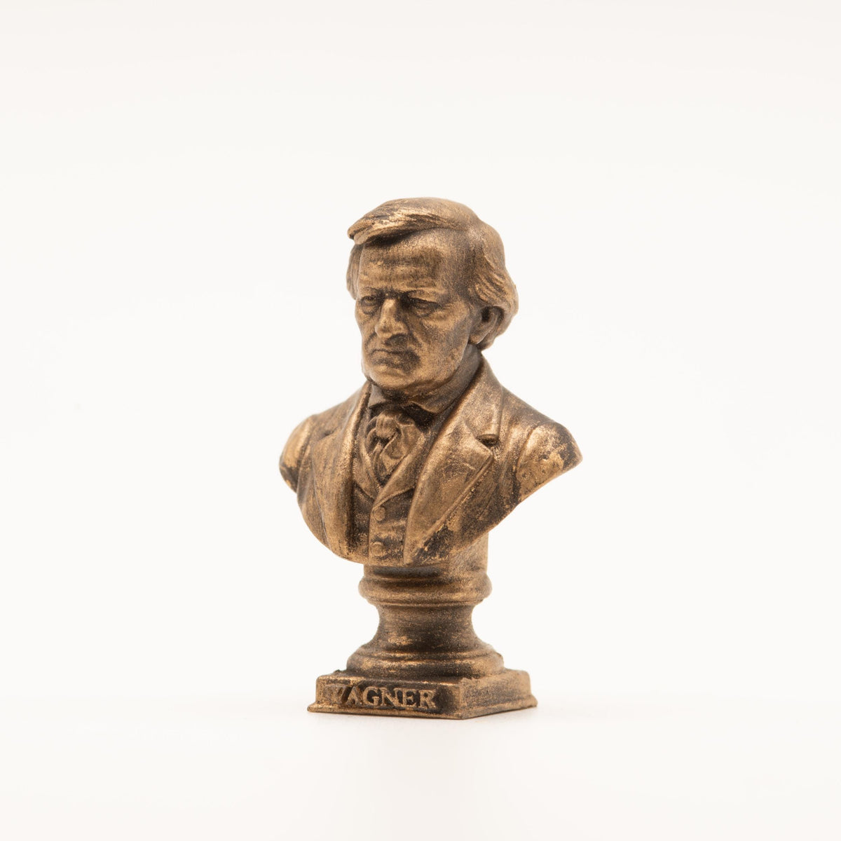 Miniature Richard Wagner Bust | 1:12 Scale | Dollhouse Library Decor | Composer Sculpture | Antique Gold Finish